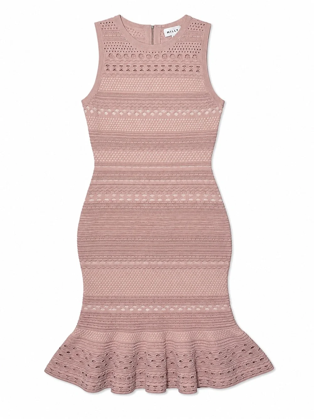 Milly Knit Cutout Mermaid Dress In Ballet Pink Size Medium - Picture 2 of 5